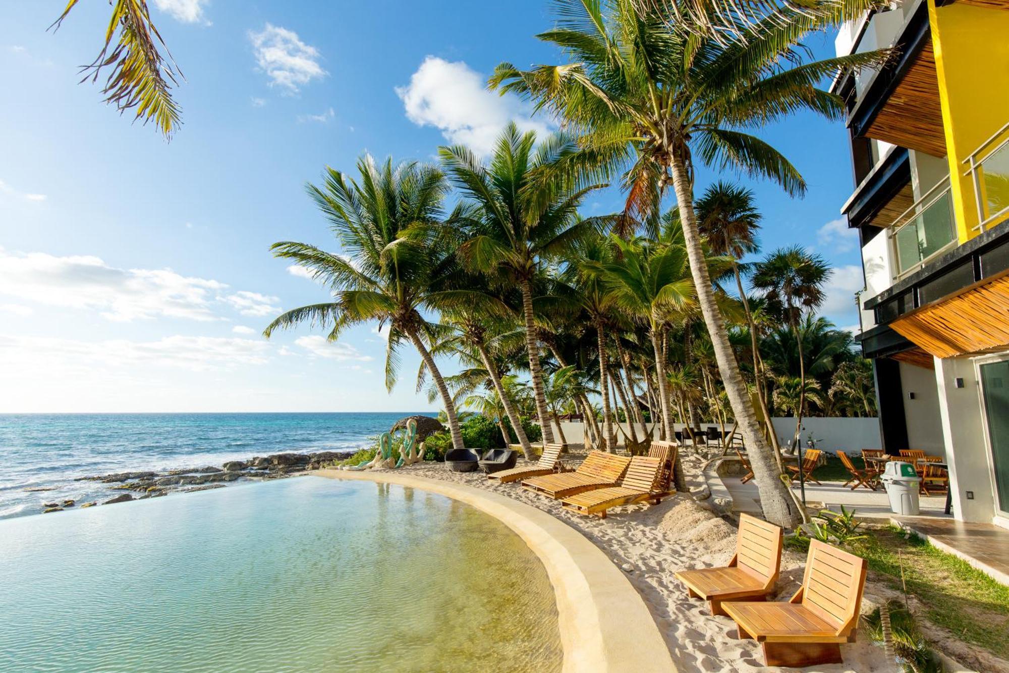 Angelina 28 Beachfront And Family Apartments - Modern And Relaxing Long Stays - 20 Min From Cancun Airport Puerto Morelos Exterior foto
